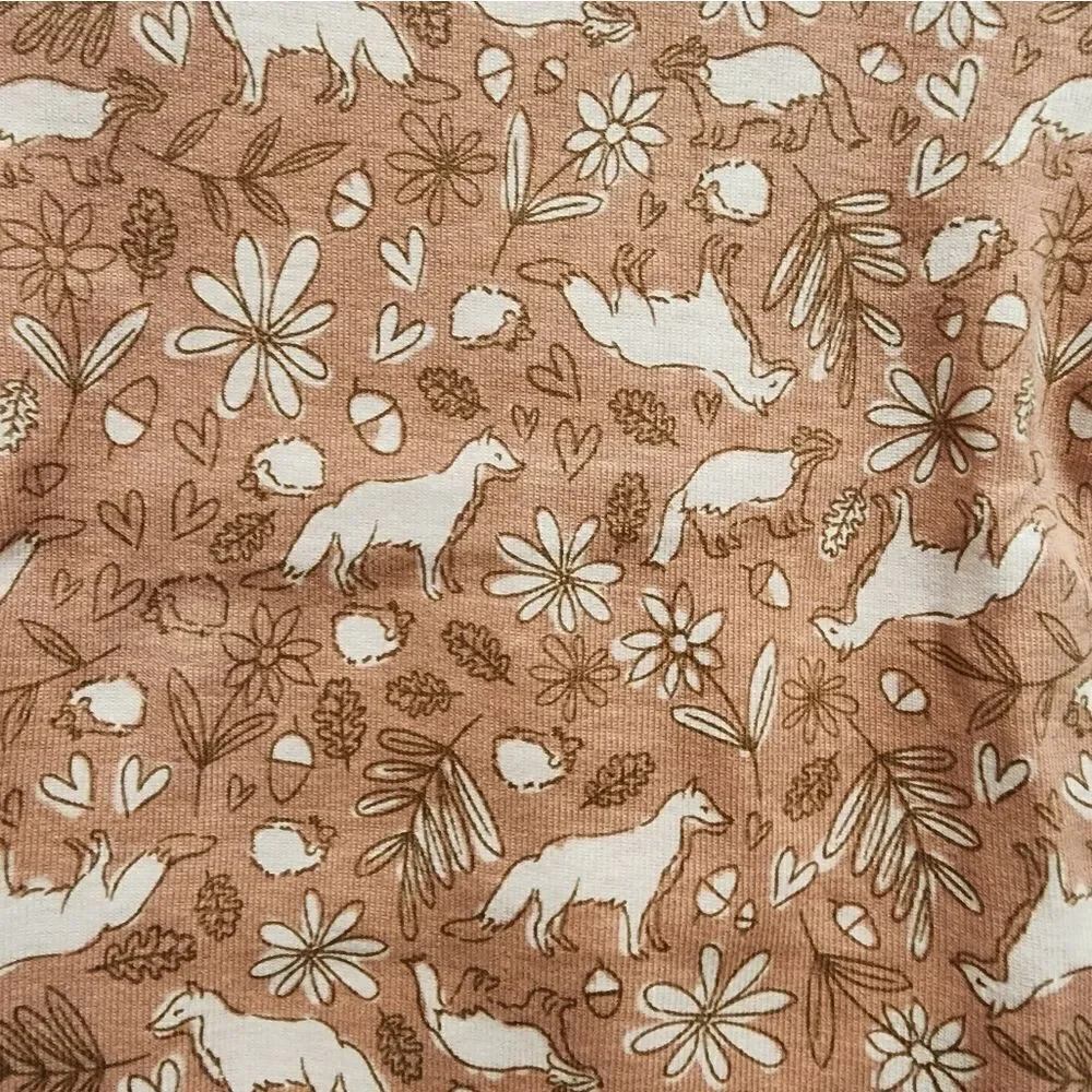 Nwt Wonder Nation Baby Girl's 100% Cotton Pink Fox Pajama Set,  Size 12 months